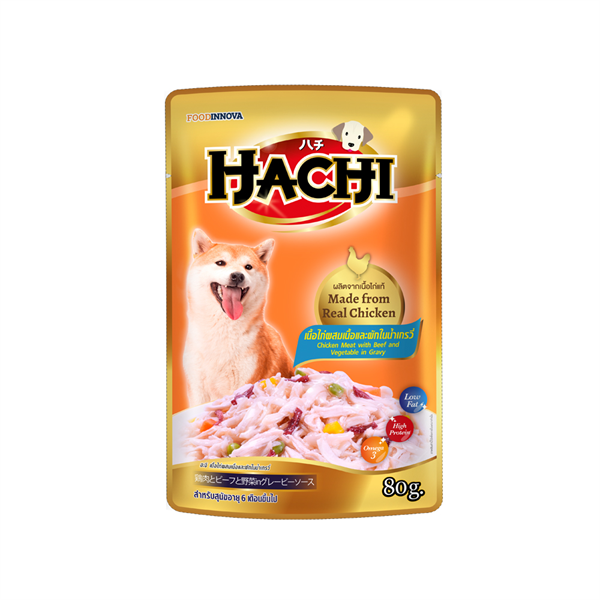 Pate Hachi gà, bò và rau củ cho chó 80g