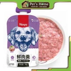 Súp thưởng nắp vặn Wanpy Tasty Meat Paste bánh thưởng dạng sốt kem cho chó nội địa Trung 90g