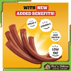 Bánh thưởng Pedigree Meat Jerky Stix snack dạng thanh mềm vị thịt xông khói cho chó Thái Lan 60g