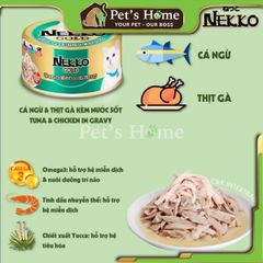 Pate Nekko Gold thức ăn ướt hỗ trợ tiêu hoá, bổ sung Taurine cho mèo Thái Lan lon 85g