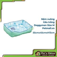 Vải lạnh - Nệm vuông gấu trắng