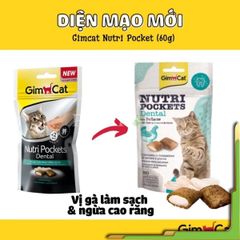 Bánh thưởng không ngũ cốc cho mèo GimCat Nutri Pockets 60g