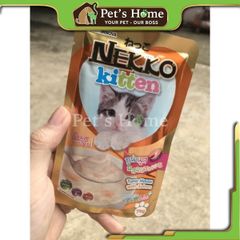 Pate Nekko Kitten dạng Mousse bổ sung Vitamin cho mèo con Thái Lan gói 70g