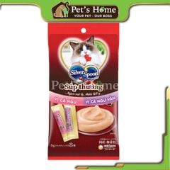 Súp Thưởng Cho Mèo Silver Spoon Treat Tube Hỗ Trợ Tiêu Hoá - Gói 8 Thanh (6gx8)
