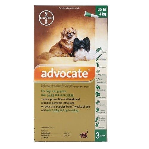 Advocate trị ký sinh trùng cho chó dưới 4 kg