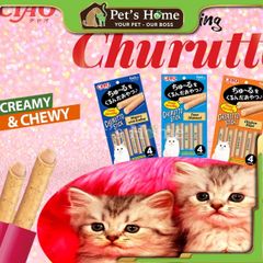 Bánh thưởng Ciao Churutto Stick snack que mềm nhân kem siêu thơm ngon hấp dẫn cho mèo Thái Lan