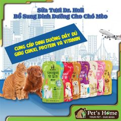 Sữa Dr. Holi sữa tươi ít béo, dễ hấp thu, giảm mùi hôi phân cho chó mèo Hàn Quốc túi 180ml