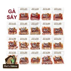 Thịt ức gà sấy khô LoveMe Pet8 snack gà sấy cho chó Thái Lan gói lớn 350 400g