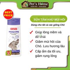 Sữa tắm Beaphar Bubble 250ml sữa tắm khử mùi hôi, mượt lông cho chó mèo Hà Lan