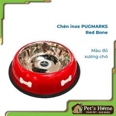 Chén inox đỏ/hình xương 0,7L