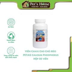 Viên nhai PetAg Calcium Phosphorus viên Canxi cho chó mèo Mỹ hộp 50 viên