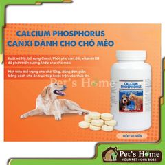 Viên nhai PetAg Calcium Phosphorus viên Canxi cho chó mèo Mỹ hộp 50 viên