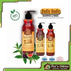 Dầu gội xả Budle Budle dầu gội hữu cơ dịu nhẹ, mượt lông cho chó con, chó lông trắng Hàn Quốc 500g