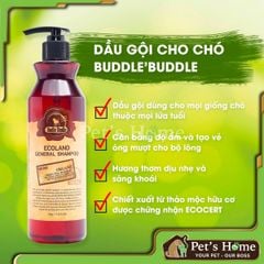 Dầu gội xả Budle Budle dầu gội hữu cơ dịu nhẹ, mượt lông cho chó con, chó lông trắng Hàn Quốc 500g