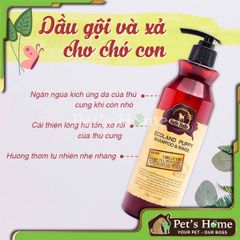 Dầu gội xả Budle Budle dầu gội hữu cơ dịu nhẹ, mượt lông cho chó con, chó lông trắng Hàn Quốc 500g
