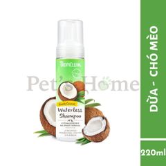 Dầu tắm khô cho chó mèo Tropiclean Waterless Shampoo 220ml