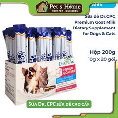 Sữa Dr CPC Premium Goat Milk sữa dê kích thích ăn uống cho chó mèo Mỹ hộp 200g