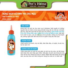 Dung dịch vệ sinh tai Lee Webster cho mèo 130ml