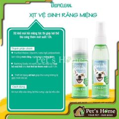 Xịt khử hôi miệng cho chó Tropiclean Oral Care Spray 118ml
