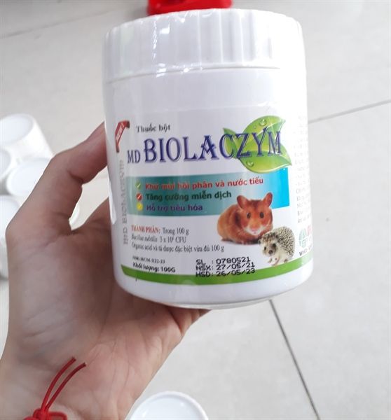 Thuốc bột Biolaczym giảm mùi hôi nước tiểu và phân cho hamster 100g