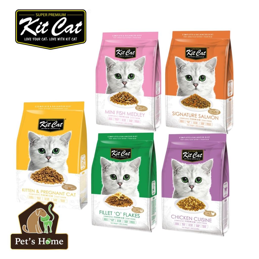 Hạt Kit Cat [1,2kg] Thức ăn cho mèo topping gà, cá cơm, cá hồi Singapore