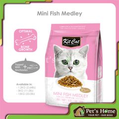 Hạt Kit Cat [1,2kg] Thức ăn cho mèo topping gà, cá cơm, cá hồi Singapore