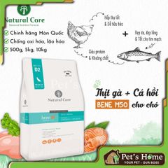 Hạt Natural Core M50 [2kg-500g] thức ăn cho chó mọi lứa tuổi vị thịt gà và cá hồi Hàn Quốc