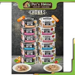 Pate Absolute Holistic Broth Chunks thức ăn mềm ướt cho chó mèo dạng viên thịt sốt lỏng Mỹ lon 80g