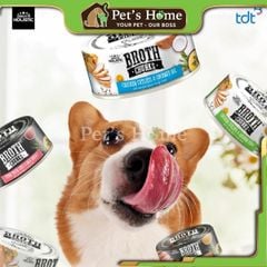 Pate Absolute Holistic Broth Chunks thịt cá, gà cắt khúc bổ sung dinh dưỡng cho chó mèo Mỹ 80g