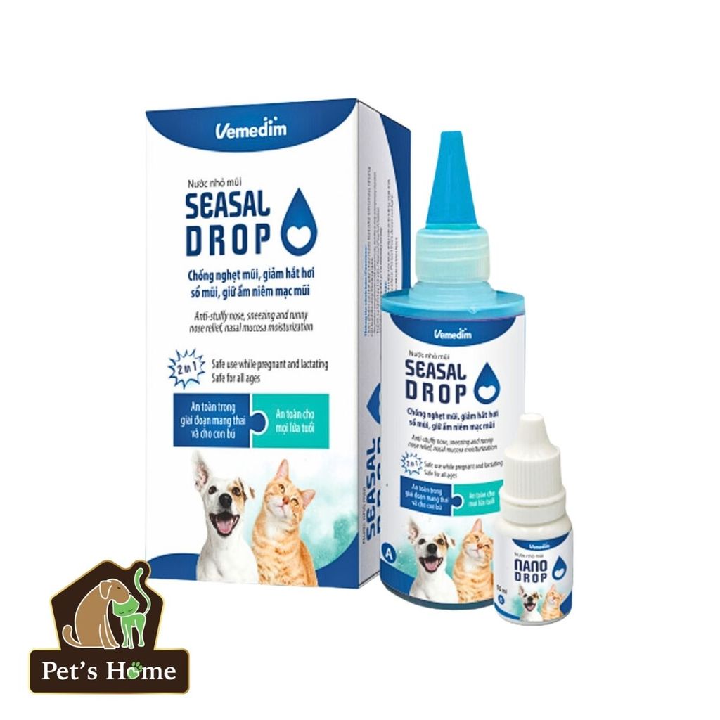 Nước Nhỏ Mũi Chó Mèo Seasal Drop - Chống nghẹt mũi, giảm sổ mũi, hắt xì