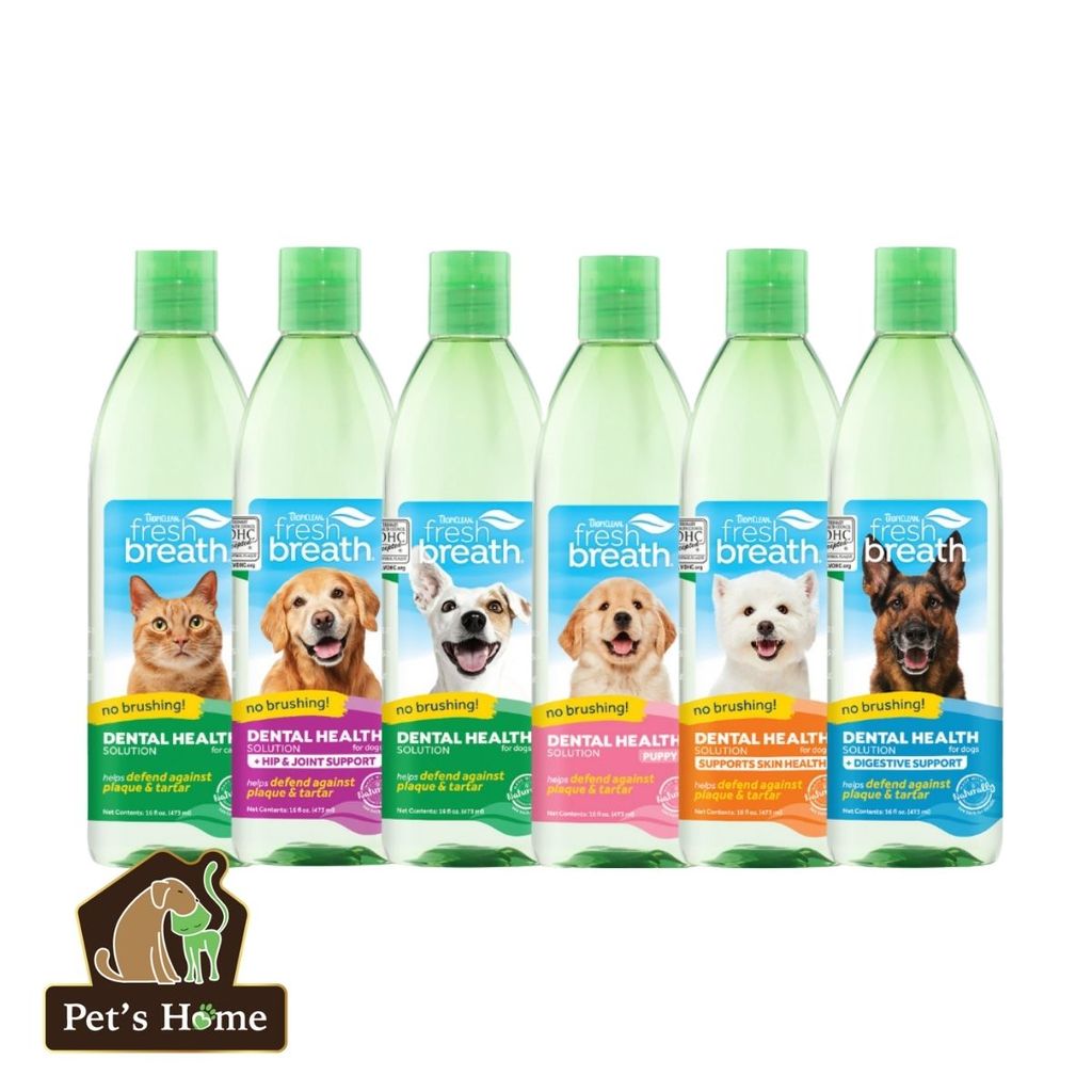 Nước vệ sinh răng miệng Tropiclean Water Additive giúp sạch răng, thơm miệng cho chó mèo Mỹ 473ml