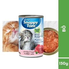 Pate Snappy Tom Baby thức ăn mềm ướt cho mèo sơ sinh Thái Lan lon 150g