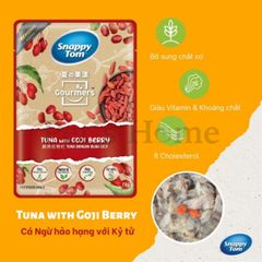 Pate Snappy Tom thức ăn ướt mềm cá ngừ mix trái cây bổ sung chất dinh dưỡng cho mèo Thái Lan gói 70g