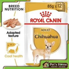 Pate Royal Canin thức ăn mềm ướt kích thích ăn uống, cung cấp Omega 3 cho giống chó Chihuahua Pháp gói 85g