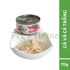 Pate Kit Cat Gravy thức ăn mềm ướt dạng thịt nấu sốt bổ sung Taurine cho mèo lon 70g