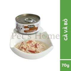 Pate Kit Cat Gravy thức ăn mềm ướt dạng thịt nấu sốt bổ sung Taurine cho mèo lon 70g