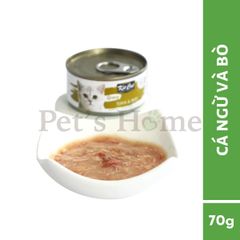 Pate Kit Cat Gravy thức ăn mềm ướt dạng thịt nấu sốt bổ sung Taurine cho mèo lon 70g