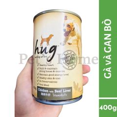 Pate Hug thức ăn mềm ướt cho chó vị cừu gà bò Thái Lan lon 400g