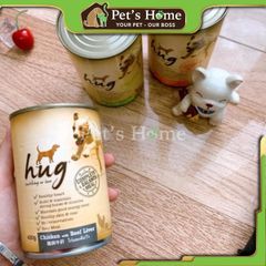 Pate Hug thức ăn mềm ướt cho chó vị cừu gà bò Thái Lan lon 400g