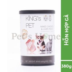 Pate King's Pet thức ăn ướt mềm giúp sáng mắt, ngăn ngừa sỏi thận cho chó mèo Việt Nam lon 380g
