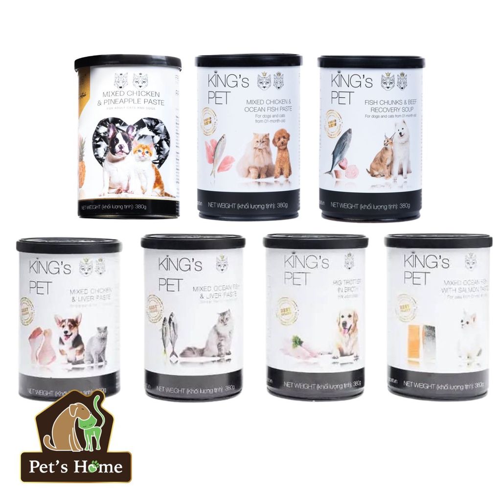 Pate King's Pet thức ăn mềm ướt cho chó mèo Việt Nam lon 380g