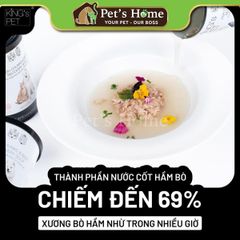 Pate King's Pet thức ăn ướt mềm giúp sáng mắt, ngăn ngừa sỏi thận cho chó mèo Việt Nam lon 380g