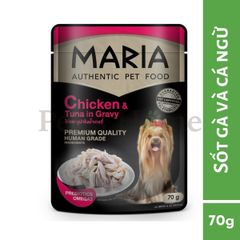 Pate Maria thức ăn mềm ướt giúp hỗ trợ hệ tiêu hoá và nuôi dưỡng da lông cho chó Thái Lan gói 70g