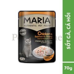 Pate Maria thức ăn ướt mềm chứa lợi khuẩn hỗ trợ tiêu hóa cho mèo Thái Lan gói 70g