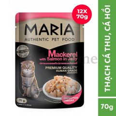 Pate Maria thức ăn ướt mềm chứa lợi khuẩn hỗ trợ tiêu hóa cho mèo Thái Lan gói 70g