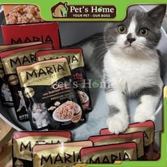 Pate Maria thức ăn ướt mềm chứa lợi khuẩn hỗ trợ tiêu hóa cho mèo Thái Lan gói 70g