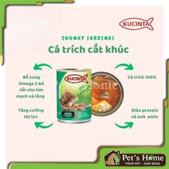 Pate Kucinta thức ăn mềm ướt giàu Protein, Omega 3, Vitamin cho mèo Malaysia lon 400g