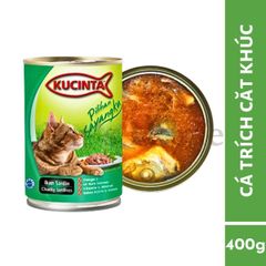 Pate Kucinta thức ăn mềm ướt giàu Protein, Omega 3, Vitamin cho mèo Malaysia lon 400g