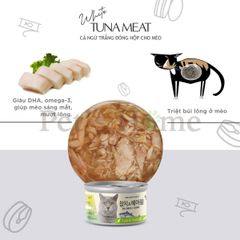 Pate Meowow thức ăn ướt mềm vị cá ngừ trắng giàu omega 3 giúp mượt lông cho mèo Hàn Quốc lon 80g