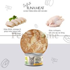 Pate Meowow thức ăn ướt mềm vị cá ngừ trắng giàu omega 3 giúp mượt lông cho mèo Hàn Quốc lon 80g
